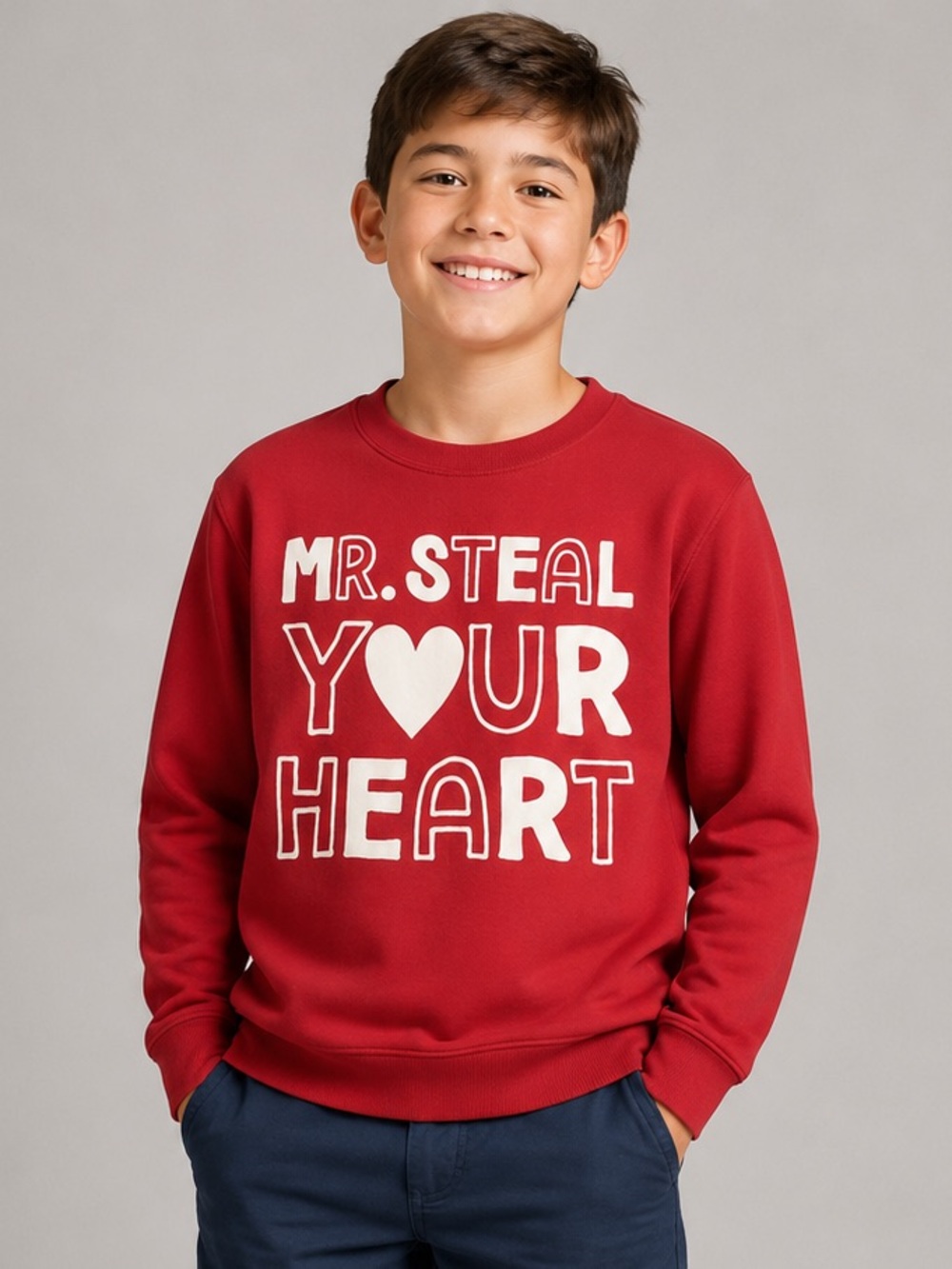 JERZEES Red Graphic Youth Tee with White Print